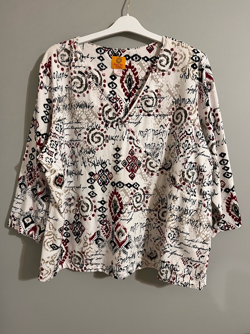 Ruby Rd. V-Neck Knit Top